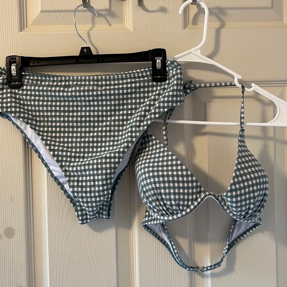 Bikini checkered green and white